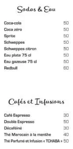Menu Le Rocher Rabat March 2024 082609-939100