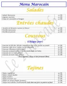 Les menus · 5