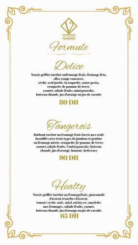 Menu de le vendome à Casablanca