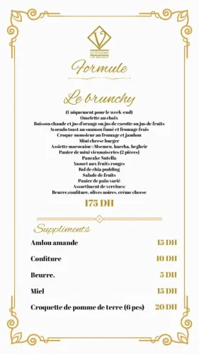 Menu de le vendome à Casablanca