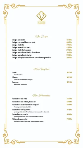 Menu de le vendome à Casablanca