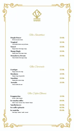 Menu de le vendome à Casablanca