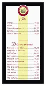 Les menus · 2