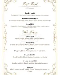 Menu LIN’S COFFEE RESTAURANT Kenitra December 2023 425210-350300