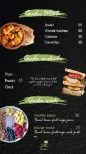 menu little garden restaurant a casablanca 1