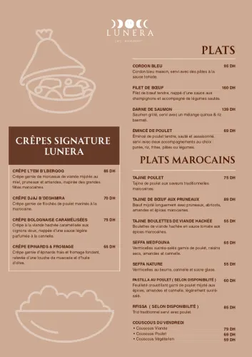 Menu de lunera 9 à Marrakech — page 9