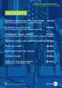 MAISON BEN MENU CAFE RESTAURANT CASABLANCA 2022 3