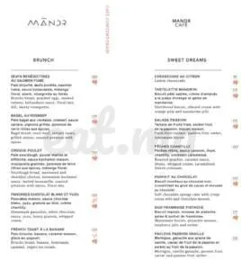 Menu Mandr Café Marrakech September 2023 461321-415900