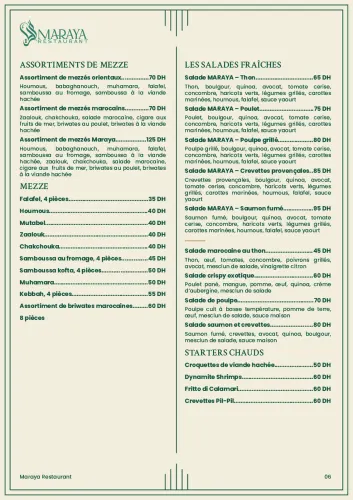 Menu de Maraya à Casablanca — page 7