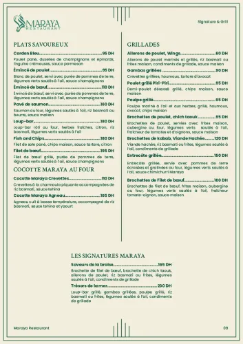 Menu de Maraya à Casablanca — page 9