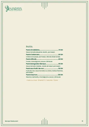 Menu de Maraya à Casablanca — page 11