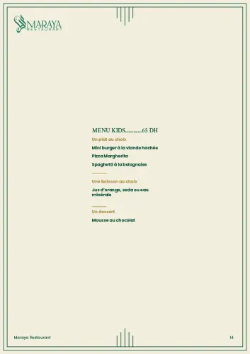 Menu de Maraya à Casablanca — page 15