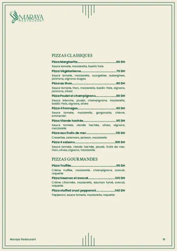 Menu de Maraya à Casablanca — page 17
