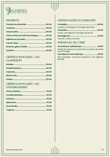 Menu de Maraya à Casablanca — page 21