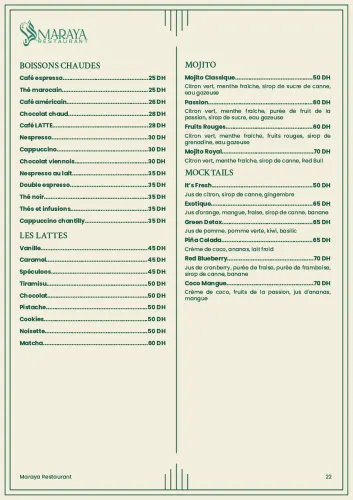 Menu de Maraya à Casablanca — page 23
