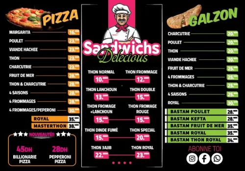 Menu de Master Thon