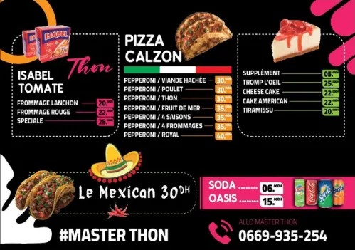 Menu de Master Thon