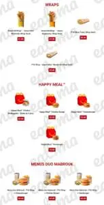 Menu McDonald's  July 2023 323500-947500
