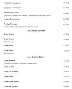 Les menus · 2