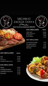 menu Michwate Zaouja Tanya restaurant a fes 3