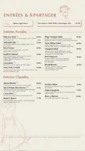 menu milk honey restaurant a casablanca 1
