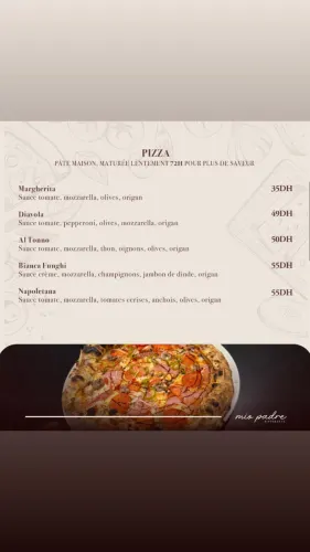 Menu de Mio Padre à Casablanca