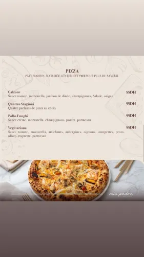 Menu de Mio Padre à Casablanca