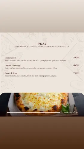 Menu de Mio Padre à Casablanca