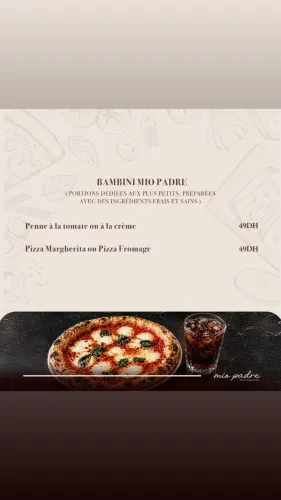 Menu de Mio Padre à Casablanca