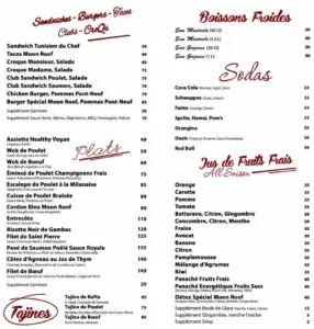 Les menus · 1