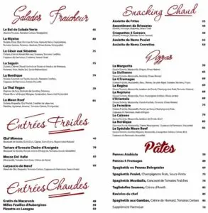 Les menus · 2