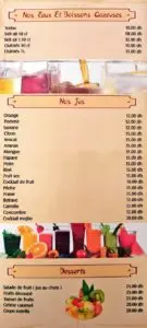 Les menus · 2
