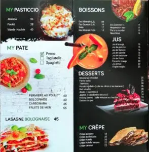 Les menus · 3