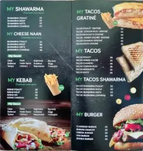 Les menus · 2