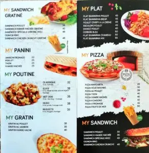 Les menus · 1