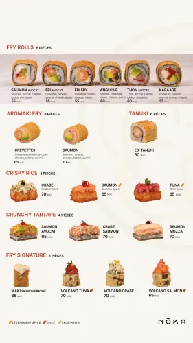 Menu de Nōka à Casablanca
