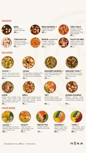 Menu de Nōka à Casablanca