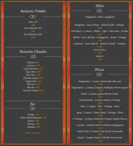 Les menus · 1