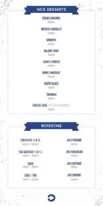 Les menus · 1