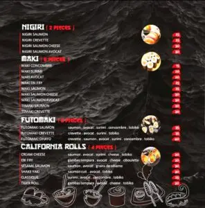 menu OHAYO fes