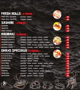 menu OHAYO fes