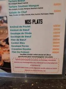 Menu Oumnia Marrakech