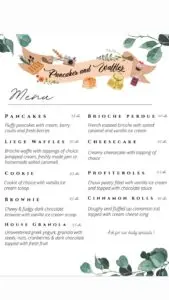 Pancakes and Wafflez menu restaurant casablanca 2022 1