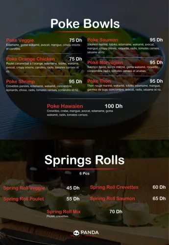 Menu de Panda à Rabat