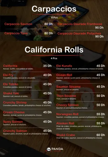 Menu de Panda à Rabat