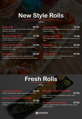 Menu de Panda à Rabat