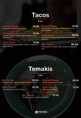 Menu de Panda à Rabat