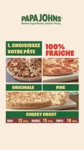 Menu Papa John's  July 2023 523711-015700