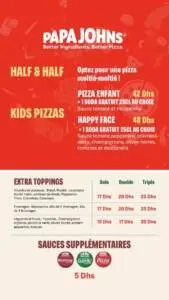 Menu Papa John's  July 2023 503711-679700