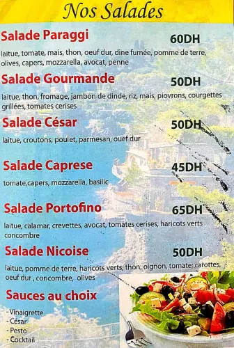Menu de PARAGGI à Ville à vérifier
